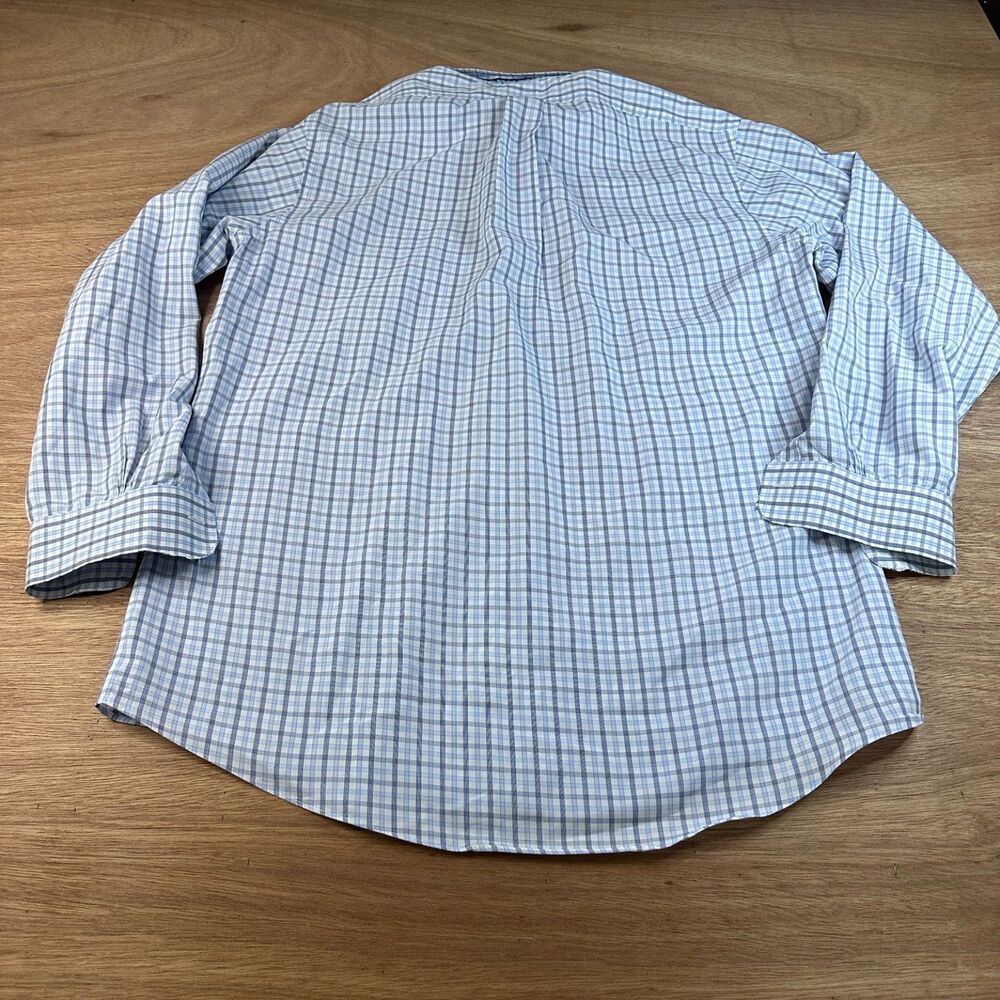 Brooks Brothers Regent Plaid Button Down Shirt Large Blue White Supima Cotton - Picture 3 of 5
